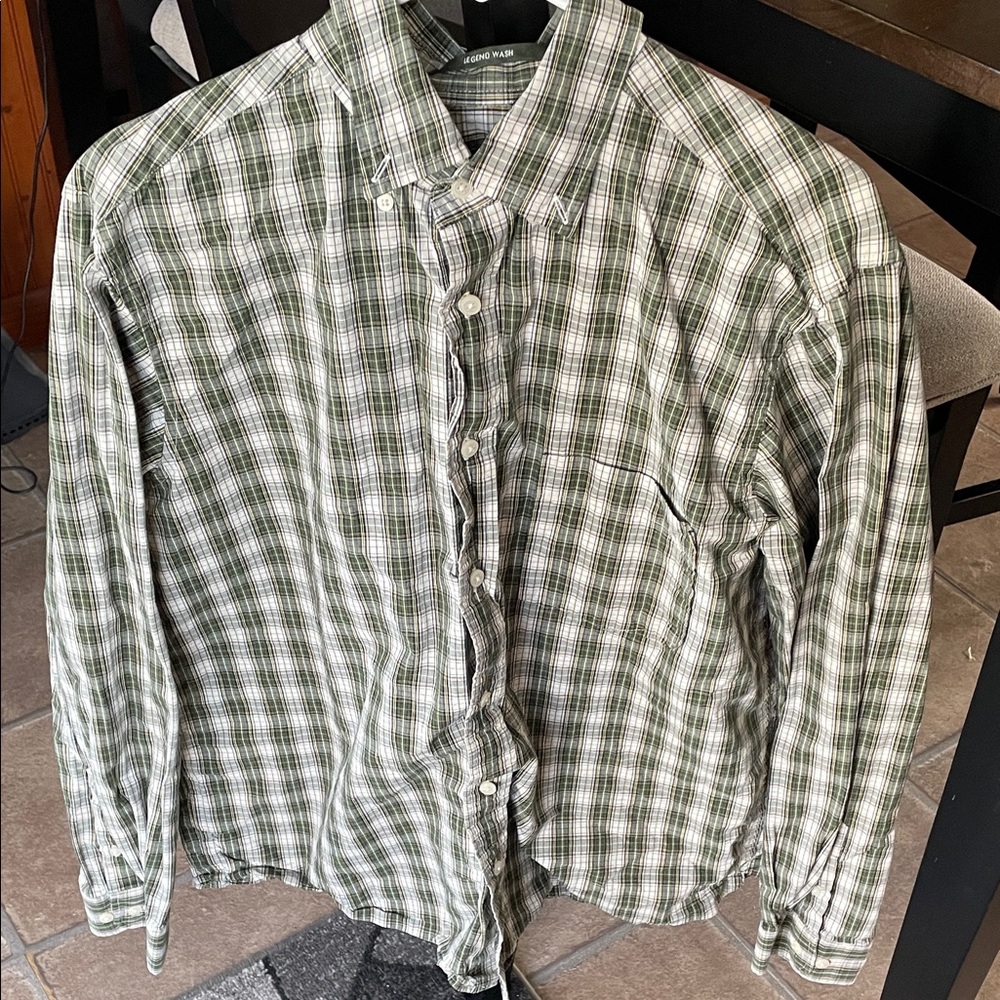 Eddie Bauer Olive Checkered Men's Shirt